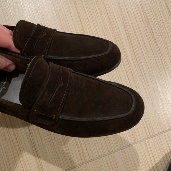 Ferragamo Brown Suede Leather Loafers - Picture 7 of 8